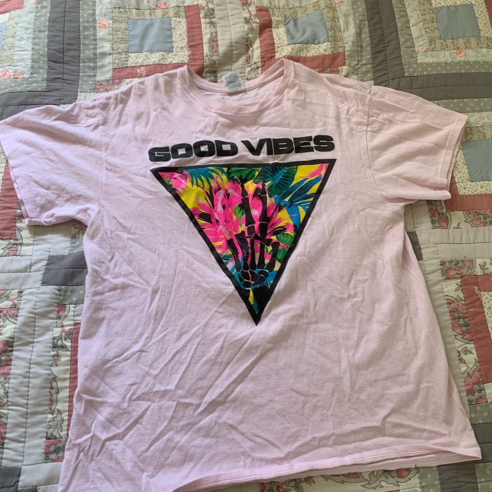 Good Vibes Kids Graphic Tee - Pink